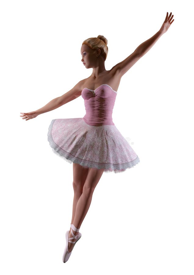 3D renderingu balerina na bielu royalty ilustracja 3D renderingu balerina na bielu royalty ilustracja