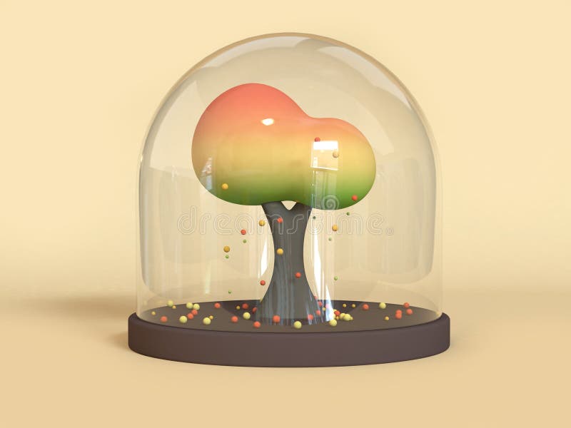 3d renderingu kreskówki abstrakcjonistyczny drzewo w garnka spadku, jesień sezonu pojęciu/ ilustracja wektor 3d renderingu kreskówki abstrakcjonistyczny drzewo w garnka spadku, jesień sezonu pojęciu/ ilustracja wektor