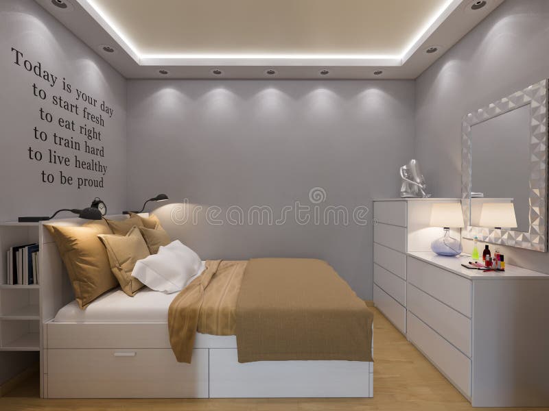 3d renderingu sypialni wewnętrzny projekt ilustracja wektor 3d renderingu sypialni wewnętrzny projekt ilustracja wektor