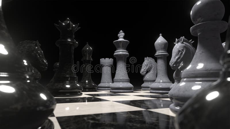 jogo de xadrez 3d renderização ideia abstrata para conteúdo de negócios.  10680055 Foto de stock no Vecteezy