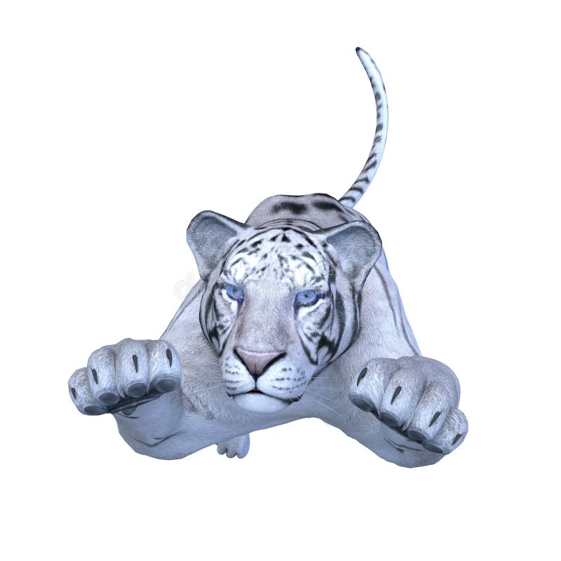 Foto de tigre branco renderizada em 3d