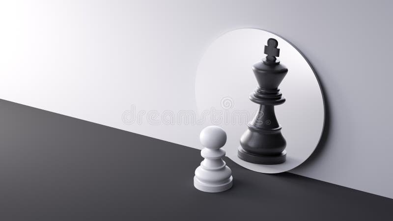 3d Renderiza a Batalha Do Jogo De Xadrez Um Ataque Agressivo Da Peça De  Xadrez Do Rei Branco. Conceito De Checkmate De Estratégia Ilustração Stock  - Ilustração de descoberta, superado: 265271759