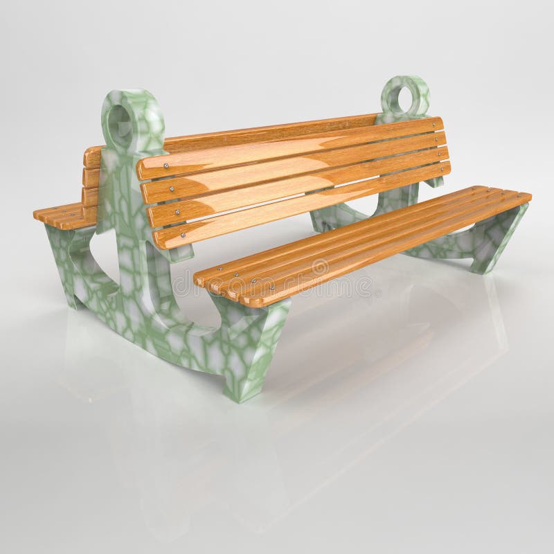 3. d renderizante doppelbank anker verde terrazo suelo. 3 quinquies de representación de bancos de parque en un fondo claro. piedra metálica de madera y pequeñas formas arquitectónicas de hormigón. usar estas fotos en sus campañas publicitarias para atraer mucho interés.