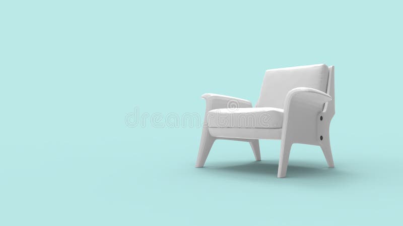 3d renderização de uma cadeira branca de design isolada em fundo de estúdio ilustração royalty free