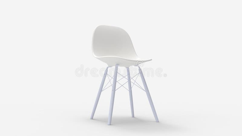 3d renderização de uma cadeira de projeto isolada em fundo de estúdio ilustração royalty free