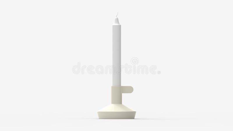 3d renderização de uma vela de design em um padrão isolado em fundo de estúdio ilustração do vetor