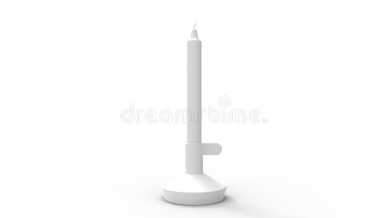 3d renderização de uma vela de design em um padrão isolado em fundo de estúdio ilustração stock