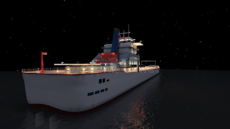 3d renderização do navio naval ilustração do vetor