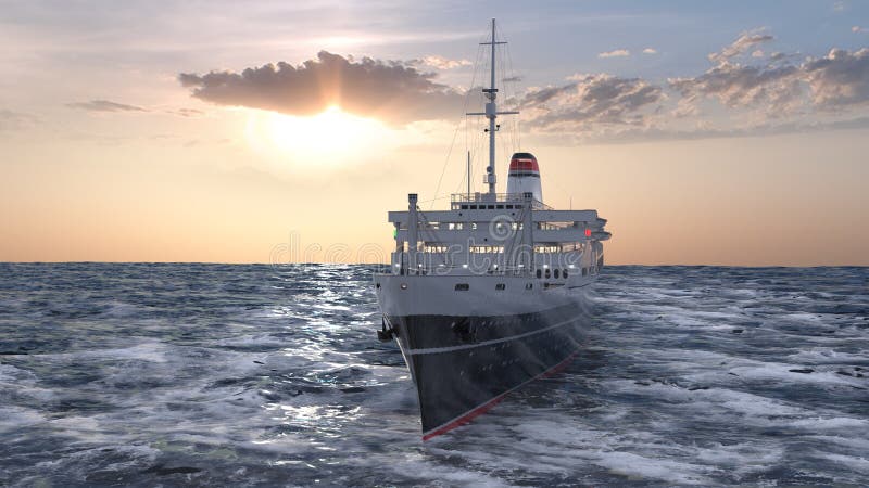 3d renderização do navio naval ilustração do vetor