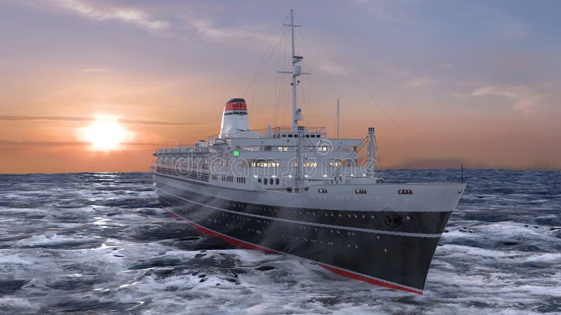 3d renderização do navio naval ilustração do vetor