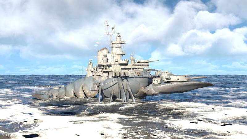 3d renderização do navio naval ilustração stock