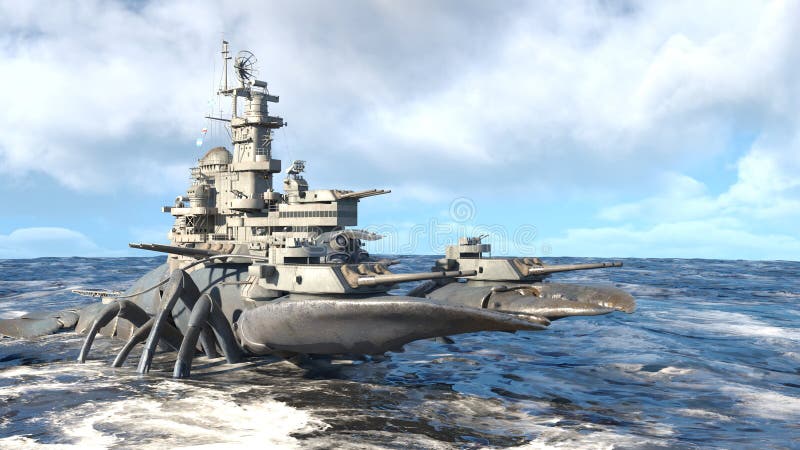 3d renderização do navio naval ilustração stock