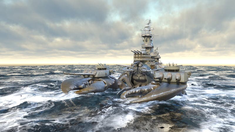 3d renderização do navio naval ilustração do vetor