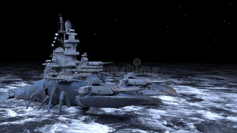3d renderização do navio naval ilustração stock