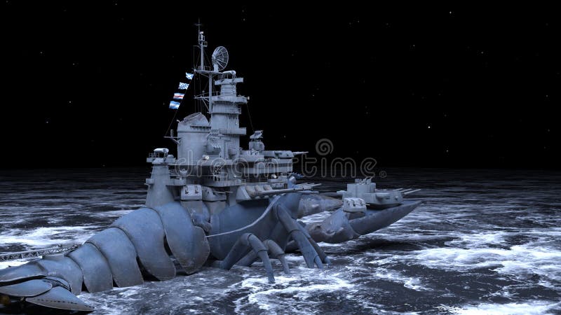 3d renderização do navio naval ilustração do vetor
