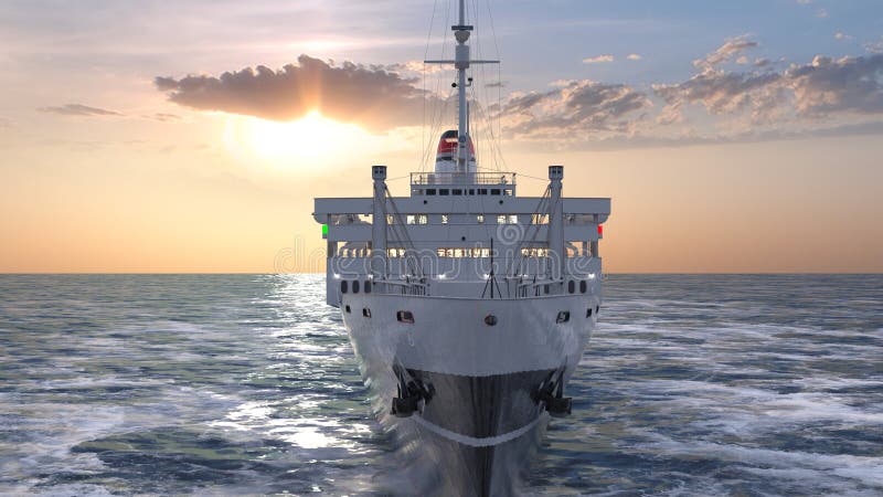 3d renderização do navio naval ilustração do vetor