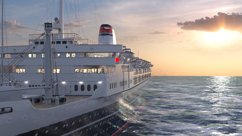 3d renderização do navio naval ilustração royalty free