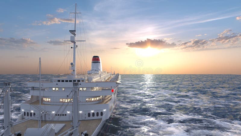 3d renderização do navio naval ilustração royalty free