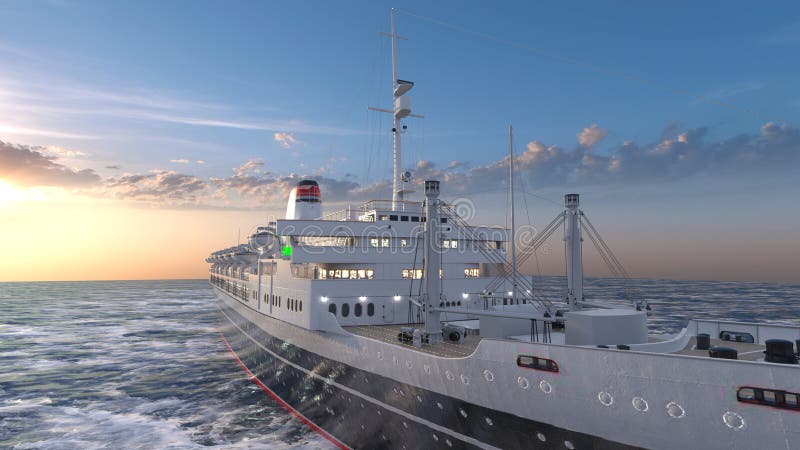 3d renderização do navio naval ilustração royalty free