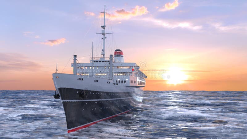 3d renderização do navio naval ilustração stock