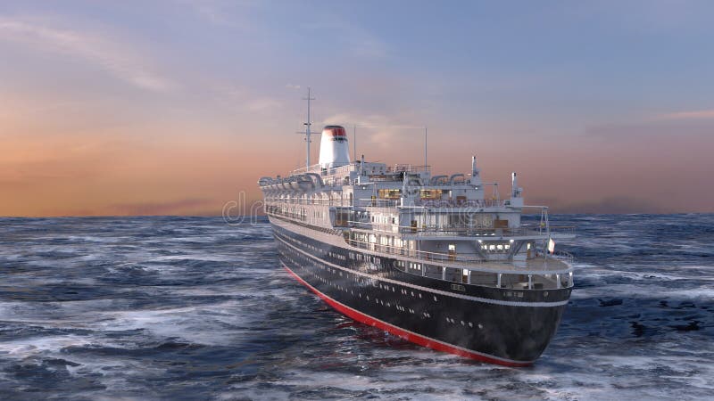 3d renderização do navio naval ilustração do vetor