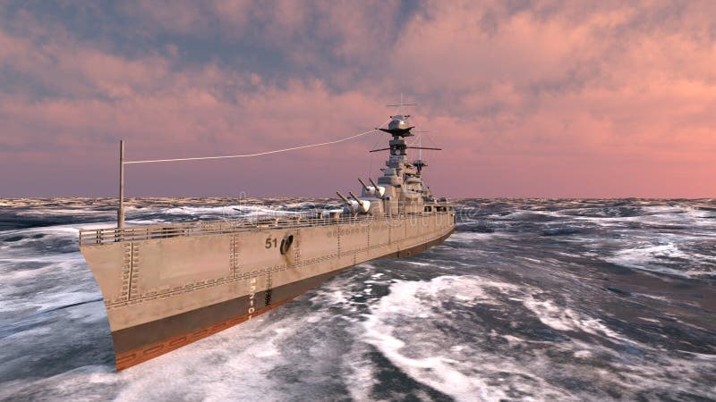3d renderização do navio naval ilustração royalty free