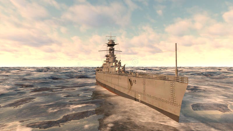 3d renderização do navio naval ilustração do vetor