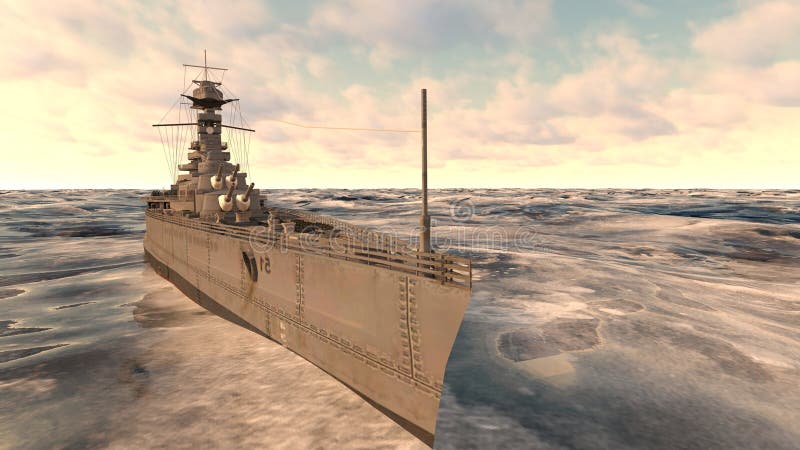 3d renderização do navio naval ilustração royalty free