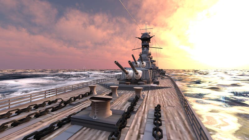 3d renderização do navio naval ilustração do vetor