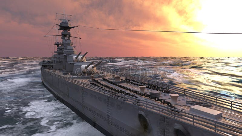3d renderização do navio naval ilustração stock