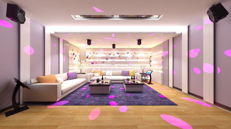 3d renderização do salão ilustração royalty free
