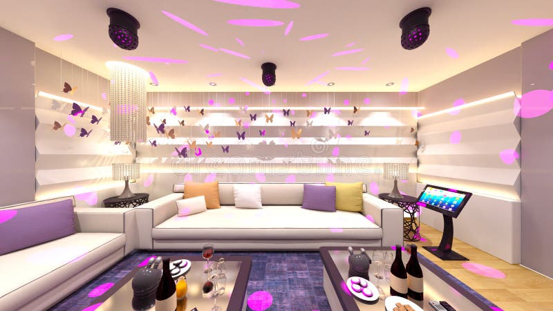 3d renderização do salão ilustração royalty free