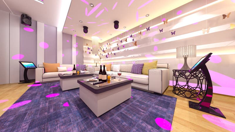 3d renderização do salão ilustração stock