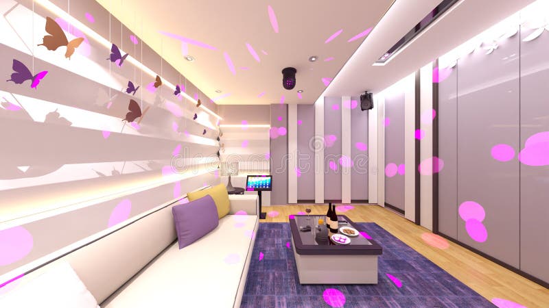 3d renderização do salão ilustração do vetor