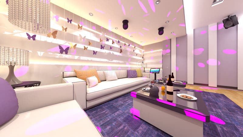 3d renderização do salão ilustração royalty free