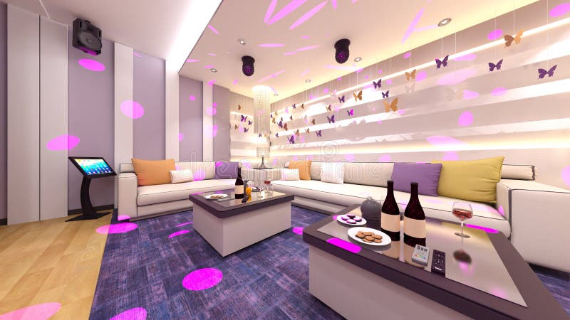 3d renderização do salão ilustração do vetor