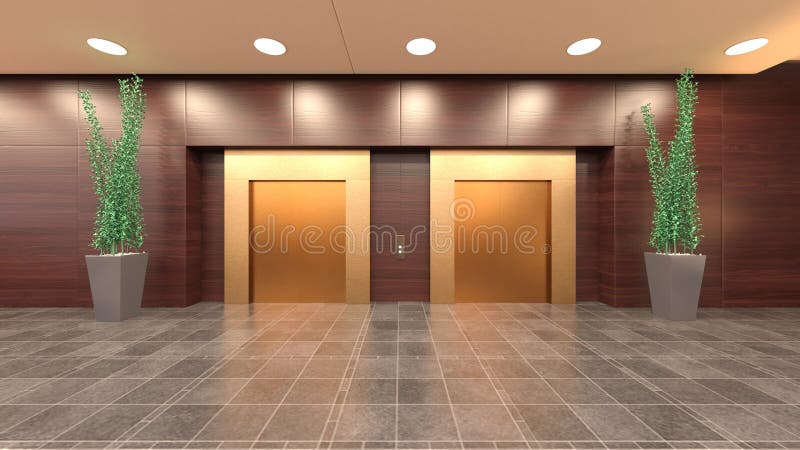 3d renderização do salão ilustração royalty free