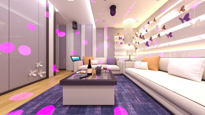 3d renderização do salão ilustração royalty free