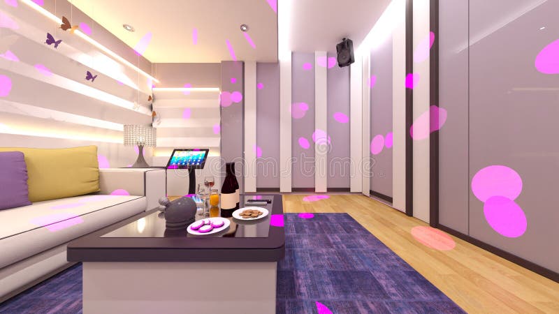 3d renderização do salão ilustração do vetor
