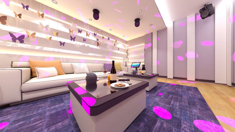 3d renderização do salão ilustração royalty free