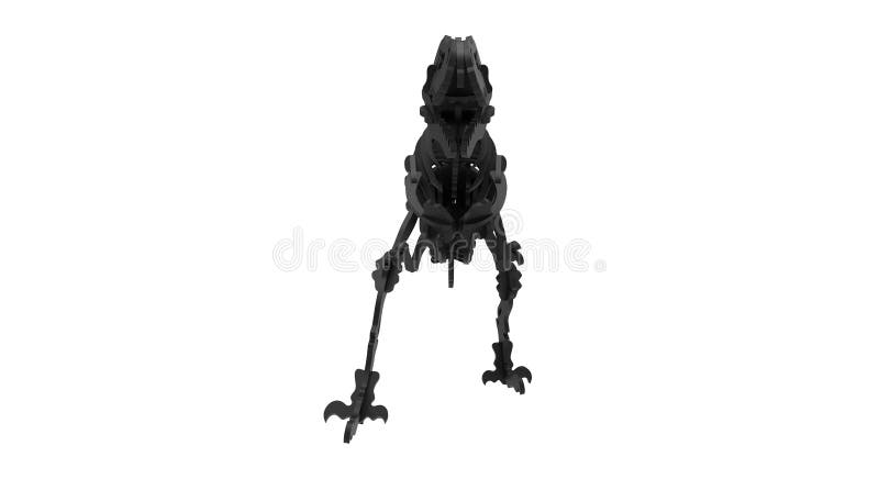 3d renderowanie abstrakcyjnego modelu t rex dinosaur na białym tle ilustracji