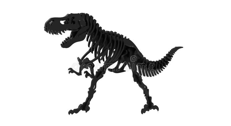 3d renderowanie abstrakcyjnego modelu t rex dinosaur na białym tle ilustracji