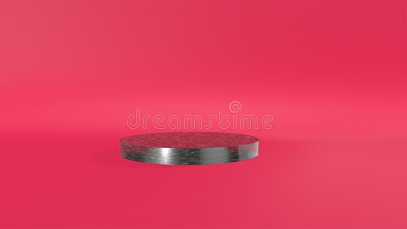 3d renderowanie kubków marmurowych na różowym tle. abstrakcyjna scena minimalna z geometryczną. sceny przedstawiające produkty kos ilustracji