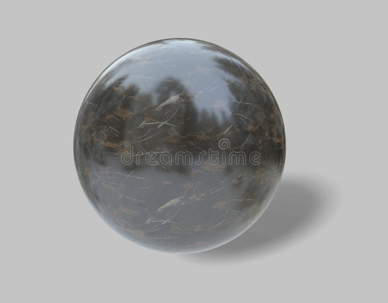 3d renderowanie kuli marmurowej na białym tle.
