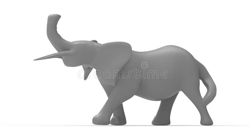 3d renderowanie odosobnionego abstrakcyjnego kształtu modelu tusk szary ilustracji
