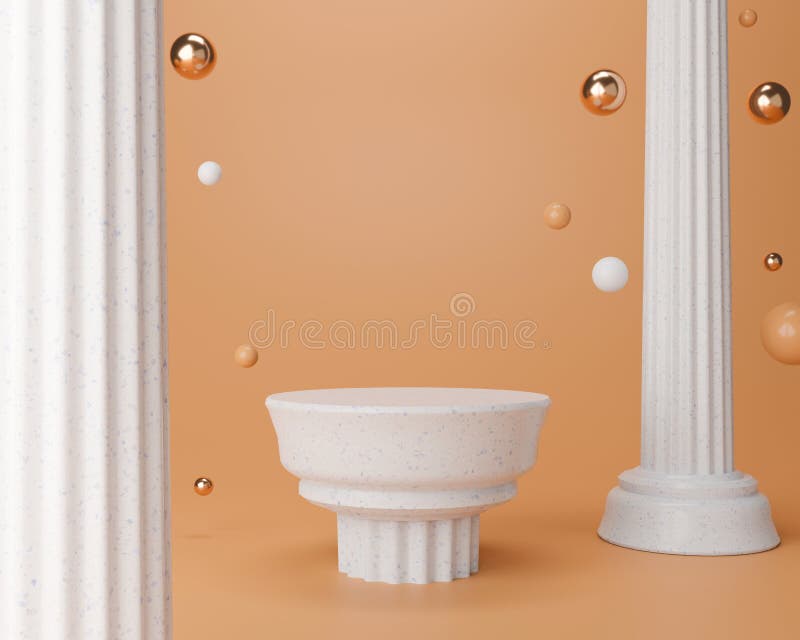 3d renderowanie pustego białego podium. ilustracji