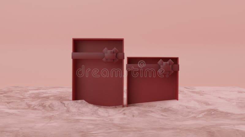 3d renderowanie pustego eleganckiego pudełka na prezent ilustracji