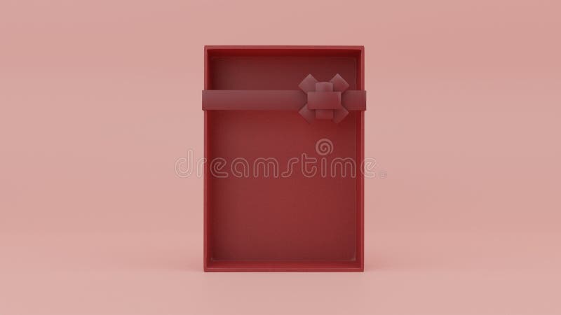 3d renderowanie pustego eleganckiego pudełka na prezent royalty ilustracja
