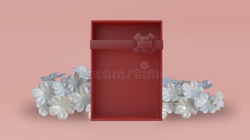 3d renderowanie pustego eleganckiego pudełka na prezent ilustracji