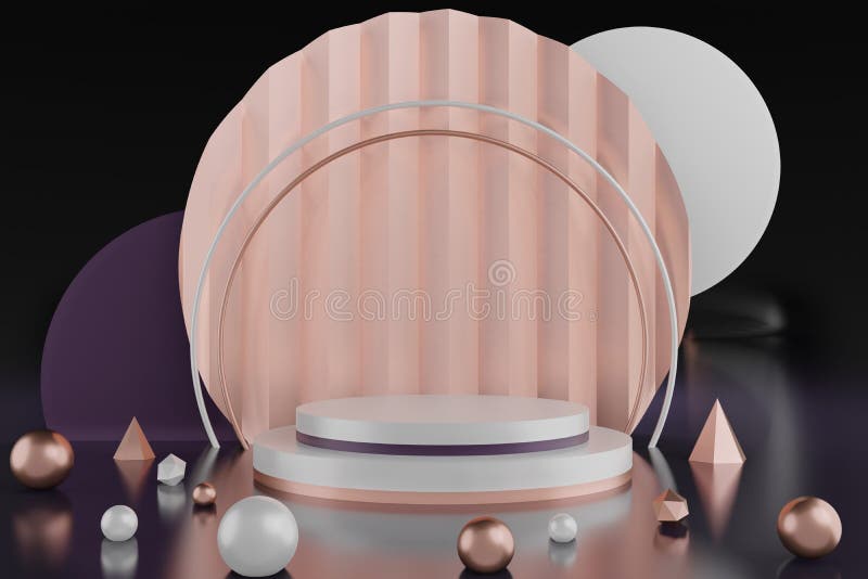 3d renderowanie pustego podium do wyświetlania produktu. Premium luxury 3d render podium studio background for display product. scena kroku dla reklamy produktu